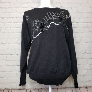 Vintage black beaded and sequence sweater